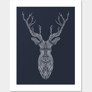 deer silhouette Posters and Art